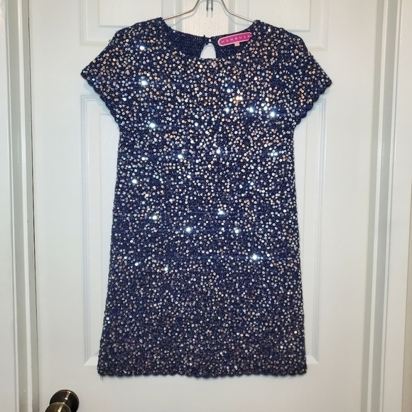 Manoush Knit Sequin Blue Sz S Mini Dress - Picture 1 of 11